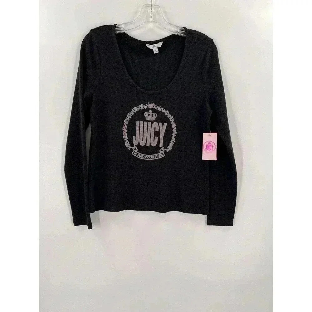 NEW WITH TAGS Vintage Juicy Couture Women's THERMAL LOGO Long Sleeve Size Large